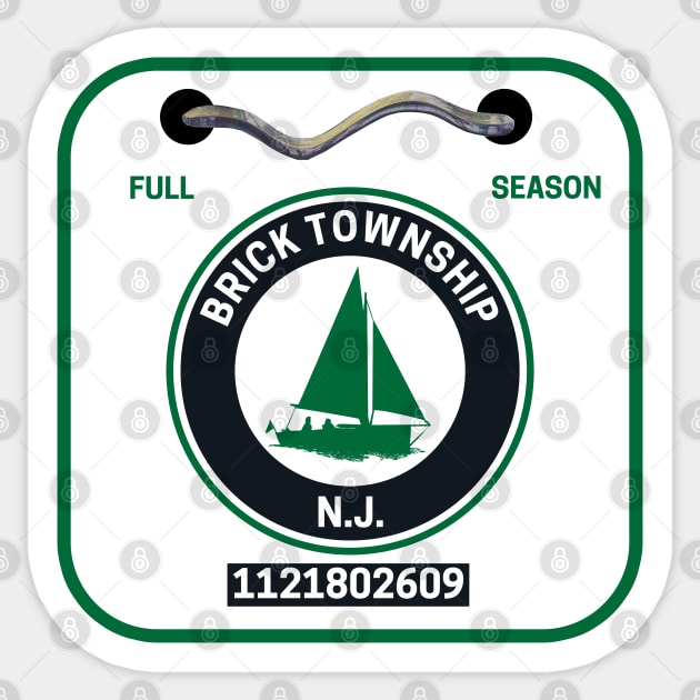 Brick New Jersey Beach Badge Sticker by fearcity